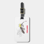 Funny mug insect cartoon illustratie bagagelabel (Voorkant verticaal)