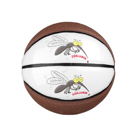 Funny mug insect cartoon illustratie basketbal (Voorkant)