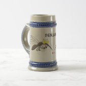Funny mug insect cartoon illustratie bierpul (Voorkant links)