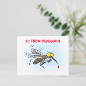 Funny mug insect cartoon illustratie briefkaart (Staand voorkant)