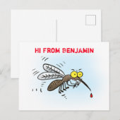Funny mug insect cartoon illustratie briefkaart (Voorkant / Achterkant)