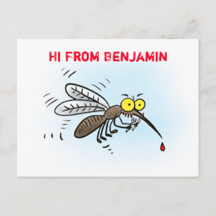 Funny mug insect cartoon illustratie briefkaart