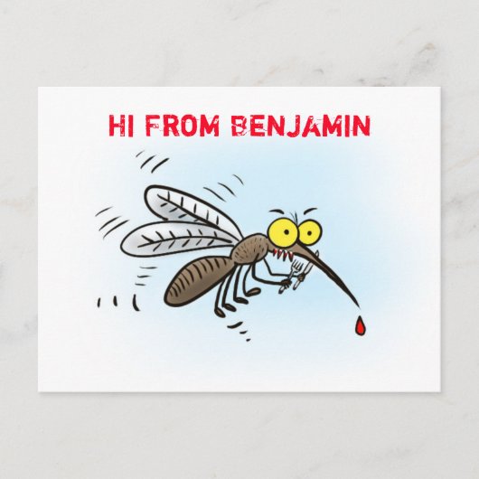 Funny mug insect cartoon illustratie briefkaart (Voorkant)