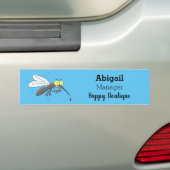 Funny mug insect cartoon illustratie bumpersticker (Op auto)