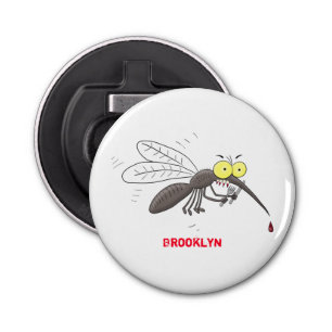Funny mug insect cartoon illustratie button flesopener