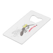 Funny mug insect cartoon illustratie creditkaart flessenopener (Voorkant Gekanteld)