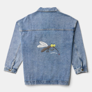 Funny mug insect cartoon illustratie denim jacket