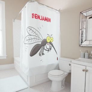 Funny mug insect cartoon illustratie douchegordijn