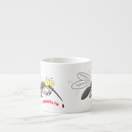 Funny mug insect cartoon illustratie espresso kop (Voorkant)