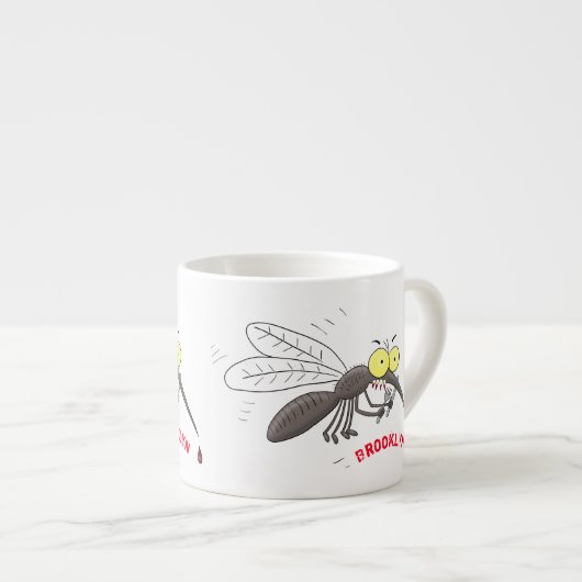 Funny mug insect cartoon illustratie espresso kop (Voorkant rechts)