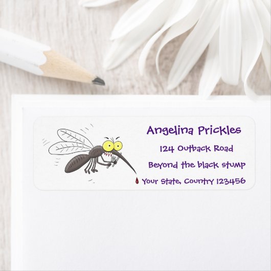 Funny mug insect cartoon illustratie etiket (Insitu)