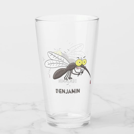 Funny mug insect cartoon illustratie glas (Achterkant)