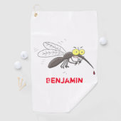 Funny mug insect cartoon illustratie golfhanddoek (Insitu)