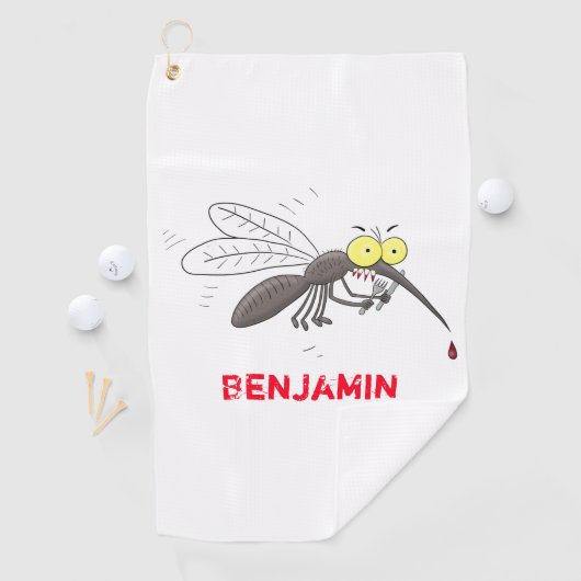 Funny mug insect cartoon illustratie golfhanddoek (Insitu)