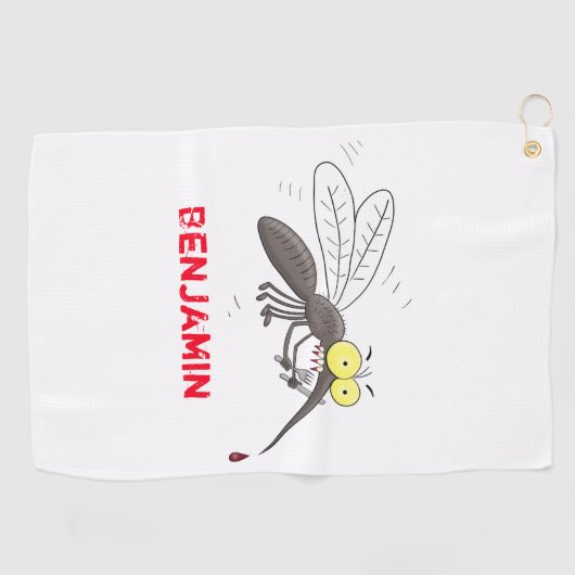 Funny mug insect cartoon illustratie golfhanddoek (Horizontaal)