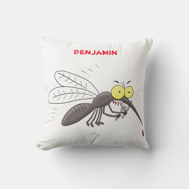Funny mug insect cartoon illustratie kussen (Voorkant)