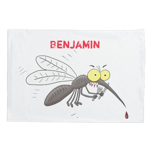 Funny mug insect cartoon illustratie kussensloop (Achterkant)