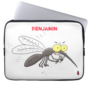Funny mug insect cartoon illustratie laptop sleeve