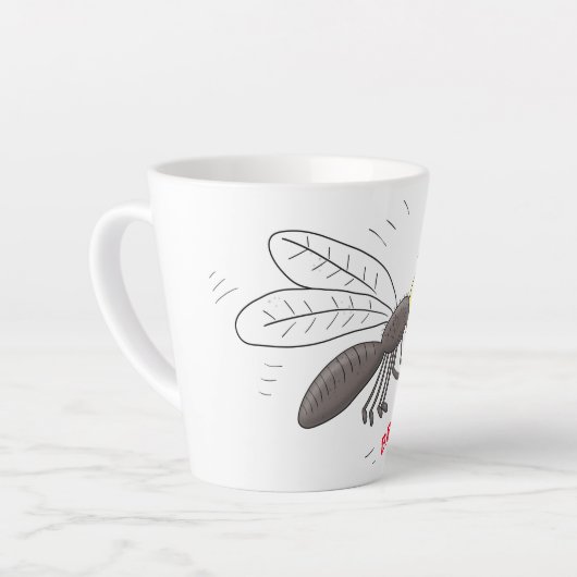Funny mug insect cartoon illustratie latte mok (Linkerhoek)