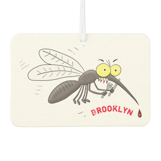 Funny mug insect cartoon illustratie luchtverfrisser (Voorkant)