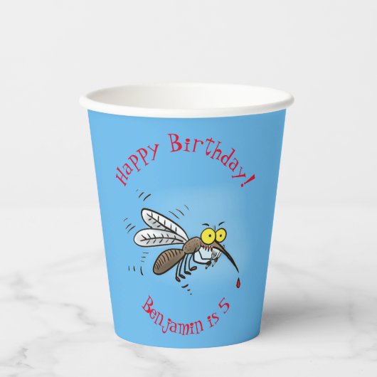 Funny mug insect cartoon illustratie papieren bekers (Voorkant)