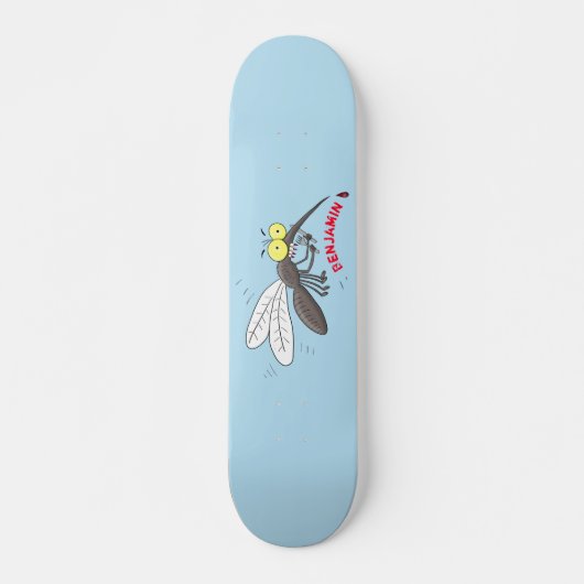 Funny mug insect cartoon illustratie persoonlijk skateboard (Voorkant)