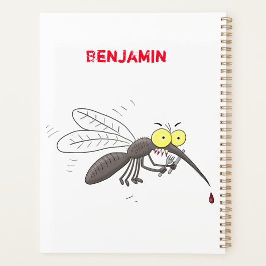 Funny mug insect cartoon illustratie planner (Achterkant)