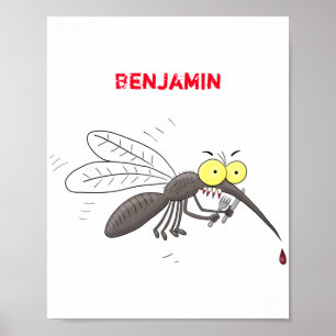 Funny mug insect cartoon illustratie poster