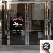 Funny mug insect cartoon illustratie raamsticker (Kantoordeur)