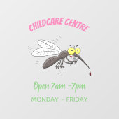 Funny mug insect cartoon illustratie raamsticker (Vel)