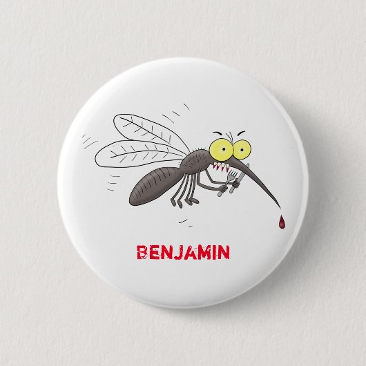 Funny mug insect cartoon illustratie ronde button 5,7 cm (Voorkant)