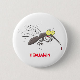 Funny mug insect cartoon illustratie ronde button 5,7 cm