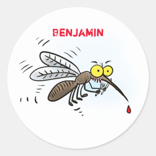 Funny mug insect cartoon illustratie ronde sticker (Voorkant)