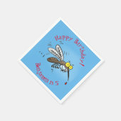 Funny mug insect cartoon illustratie servet (Hoek)