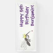 Funny mug insect cartoon illustratie spandoek (Verticaal)