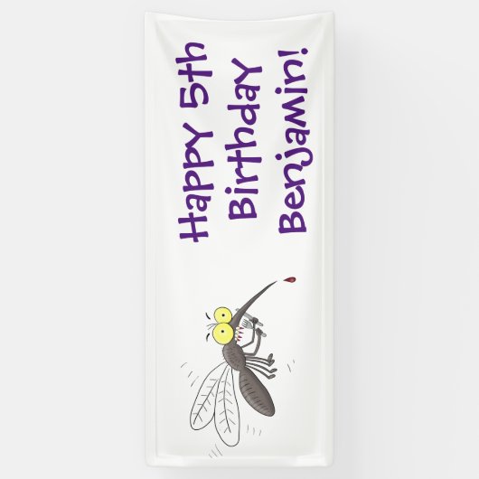 Funny mug insect cartoon illustratie spandoek (Verticaal)