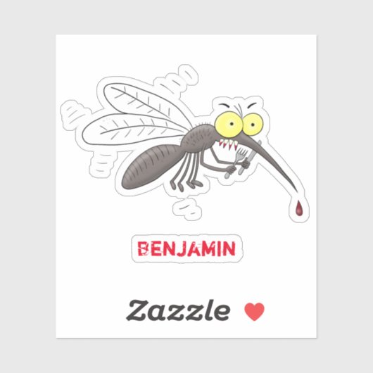 Funny mug insect cartoon illustratie sticker (Vel)