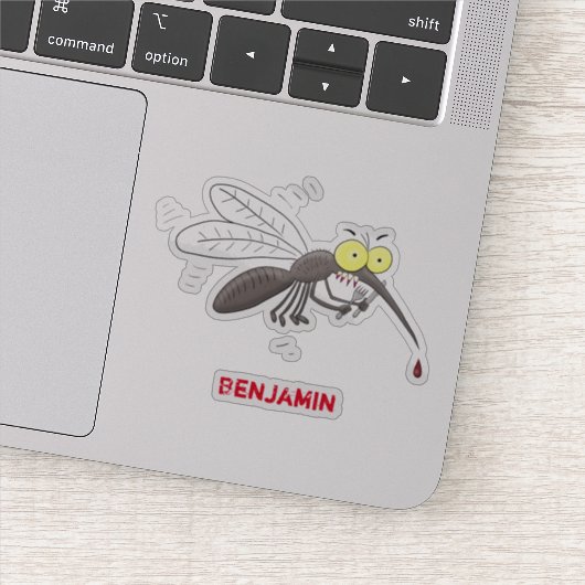 Funny mug insect cartoon illustratie sticker (Detail)