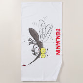 Funny mug insect cartoon illustratie strandlaken (Voorkant)