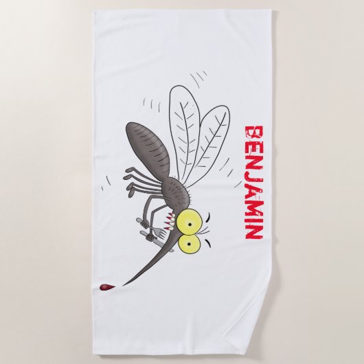 Funny mug insect cartoon illustratie strandlaken (Voorkant)