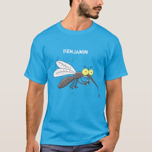 Funny mug insect cartoon illustratie t-shirt (Voorkant)