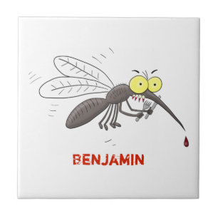 Funny mug insect cartoon illustratie tegeltje