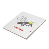 Funny mug insect cartoon illustratie tegeltje (Zijkant)