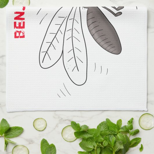 Funny mug insect cartoon illustratie theedoek (Gevouwen)