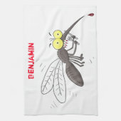 Funny mug insect cartoon illustratie theedoek (Verticaal)