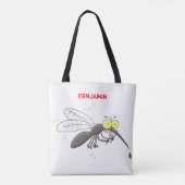 Funny mug insect cartoon illustratie tote bag (Achterkant)