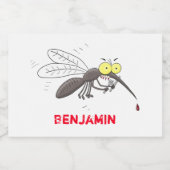 Funny mug insect cartoon illustratie voedselcontainer etiket (Enkel label)