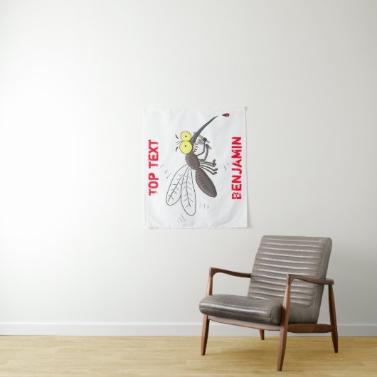 Funny mug insect cartoon illustratie wandkleed (In situ)