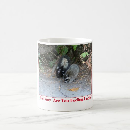 Funny mug met foto van wasbeer en stinkdier koffiemok (Center)