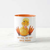 Funny Mug met Playful Ducking Smile - Jouw tekst Mok (Midden)